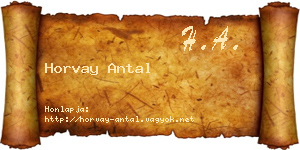 Horvay Antal névjegykártya